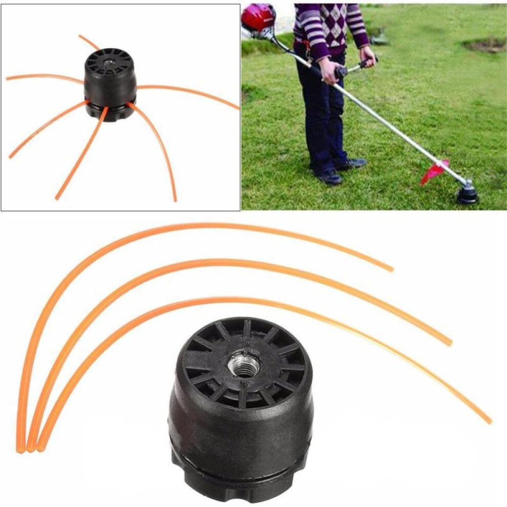 NEW ABS Plastic Line Trimmer Head with 3 Mowing Ropes Set for Lawn Brush Cutter