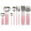 (pink,silver) 24Pcs Stainless Steel Dinnerware Set Kitchen Green Gold Cutlery Set Knife Fork Spoon Flatware Tableware Minimalist Silverware 1