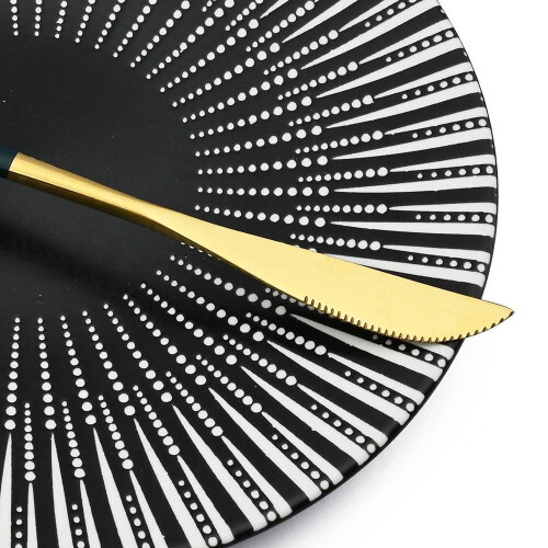 (pink,silver) 24Pcs Stainless Steel Dinnerware Set Kitchen Green Gold Cutlery Set Knife Fork Spoon Flatware Tableware Minimalist Silverware 2