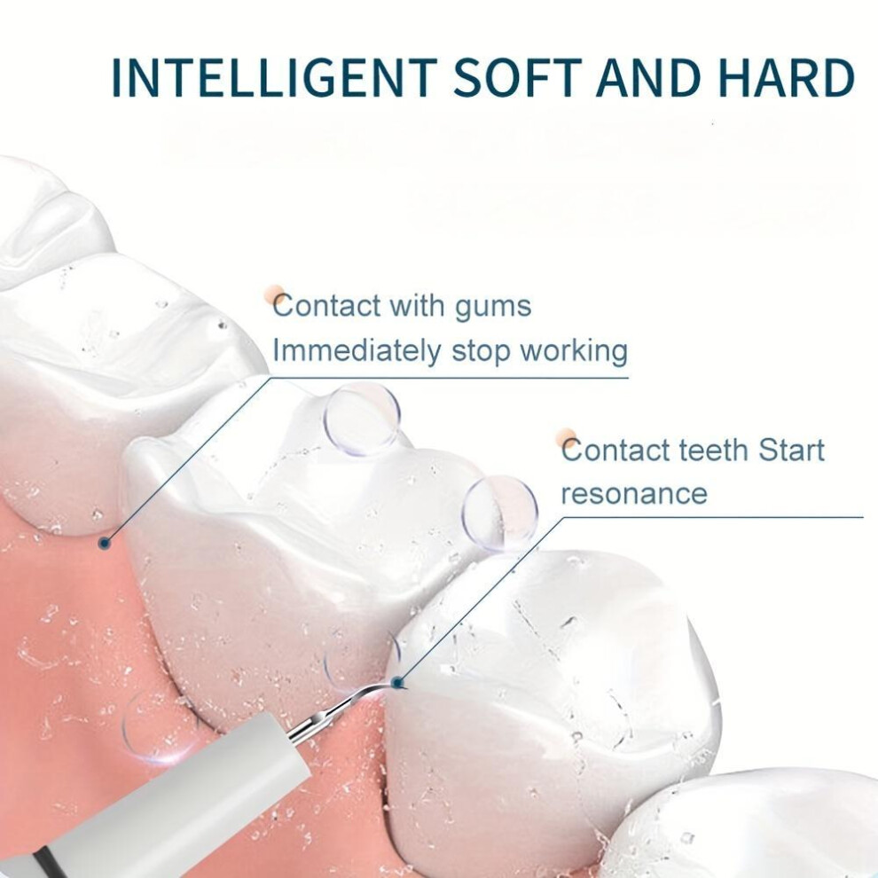 Electric Teeth Cleaner,electric Tooth Cleaner With Led Light,3 Modes Rechargeable Teeth Cleaning Kit With Dental Tools,2 Replaceable Heads