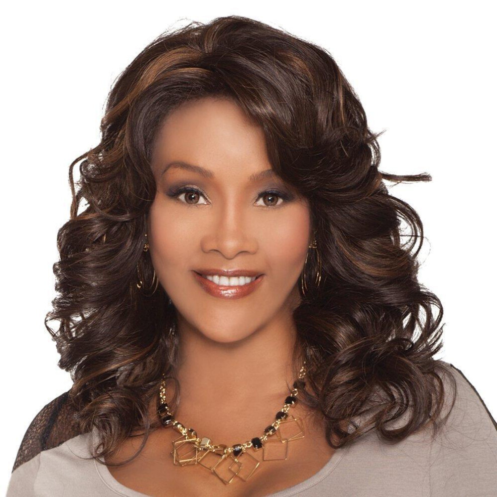 (golden brown) Long Curly Brown Mixed Blonde Synthetic Wigs For Fashion Women Fluffy Natural Hair For Daily Use High Temperature Fiber Wig