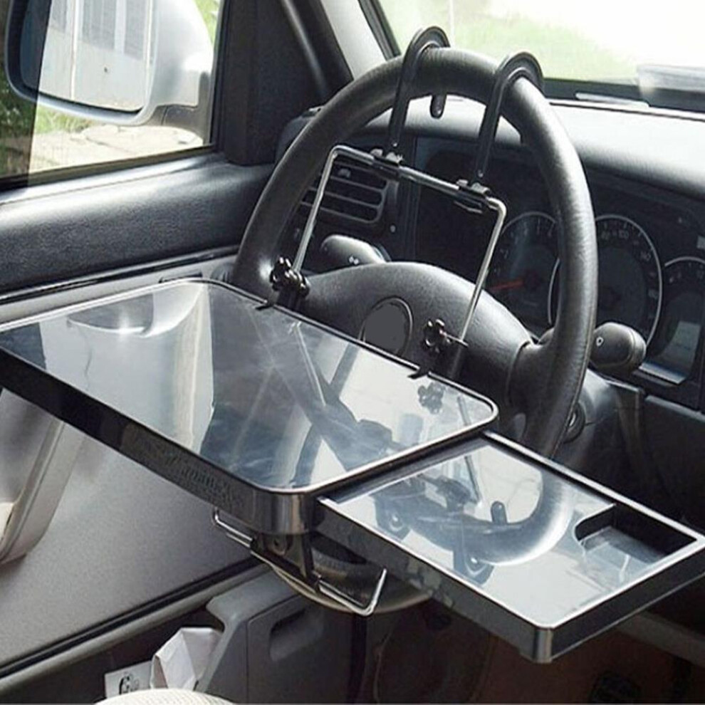 Foldable New Car Computer Rack With Drawer Shelf Car Steering Wheel Seat Back Laptop Tray Food Drink Table Holder