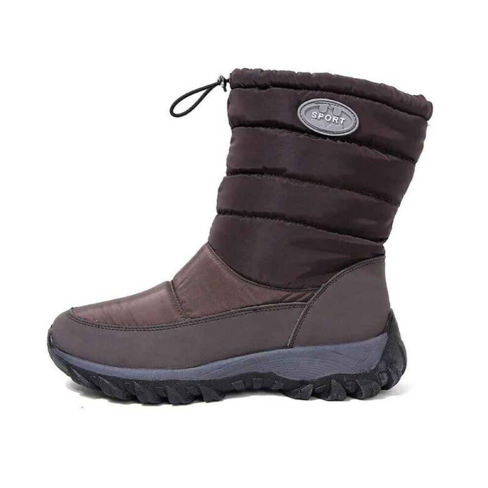 (brown, 40) Winter Shoes Women Snow Boots Waterproof Warm Plush Cold Winter Ladies Ankle Botas Non-slip Cotton Shoes Plus Size 41