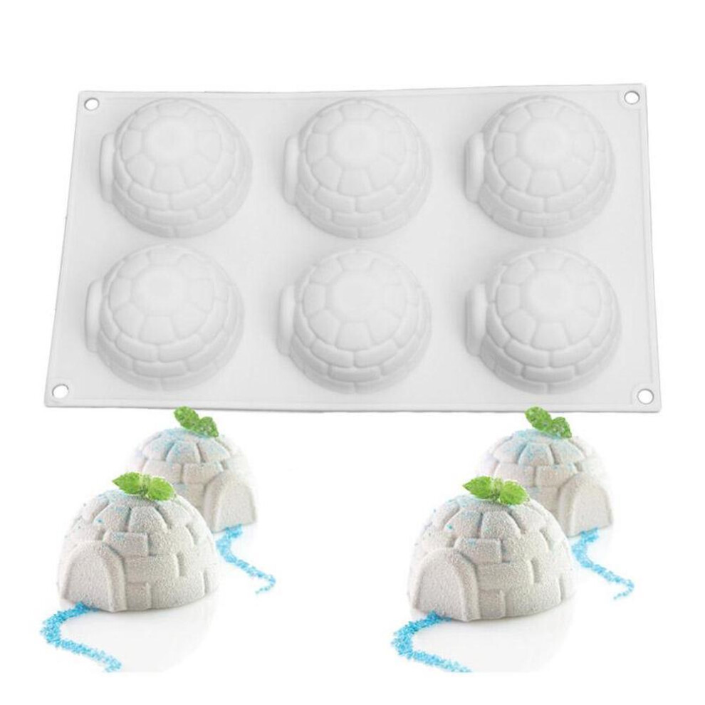 (white) Silicone Mold 6 Cavity Igloo Silicone Cake Mold For Mousse Ice Cream Chiffon Baking Accessories
