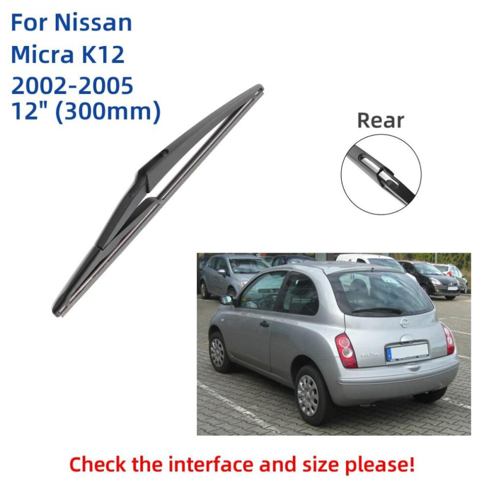 For Nissan Micra K12 2002-2005 Front Rear Wiper Blades Brushes Cutter Accessories J Hook 2002 2003 2004 2005