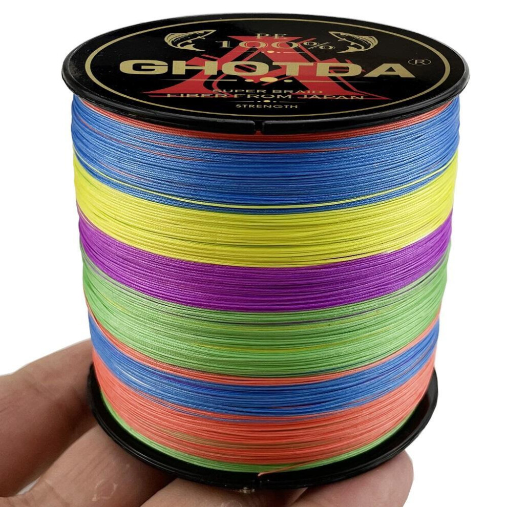 (multicolor, 50lb) Ghotda 300m Braided Fishing Line 12 Strand Pe Line Braid Multifilament Fishing Line 25 30 39 50 65 77 92 120 135lb