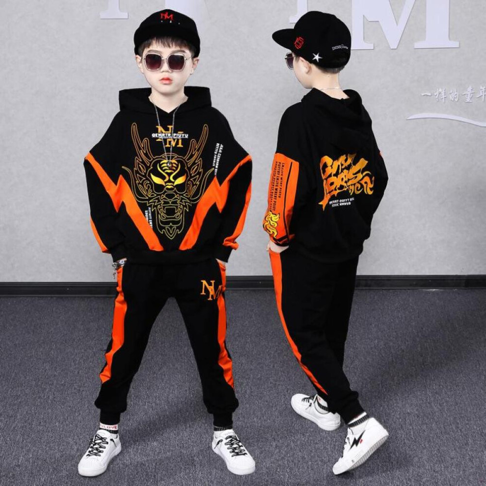 (orange, 130) Kids Tracksuit Boys  4  ~12 Years Clothing Sets Autumn Set Hoodies Pants Sport Suit School Children Costume