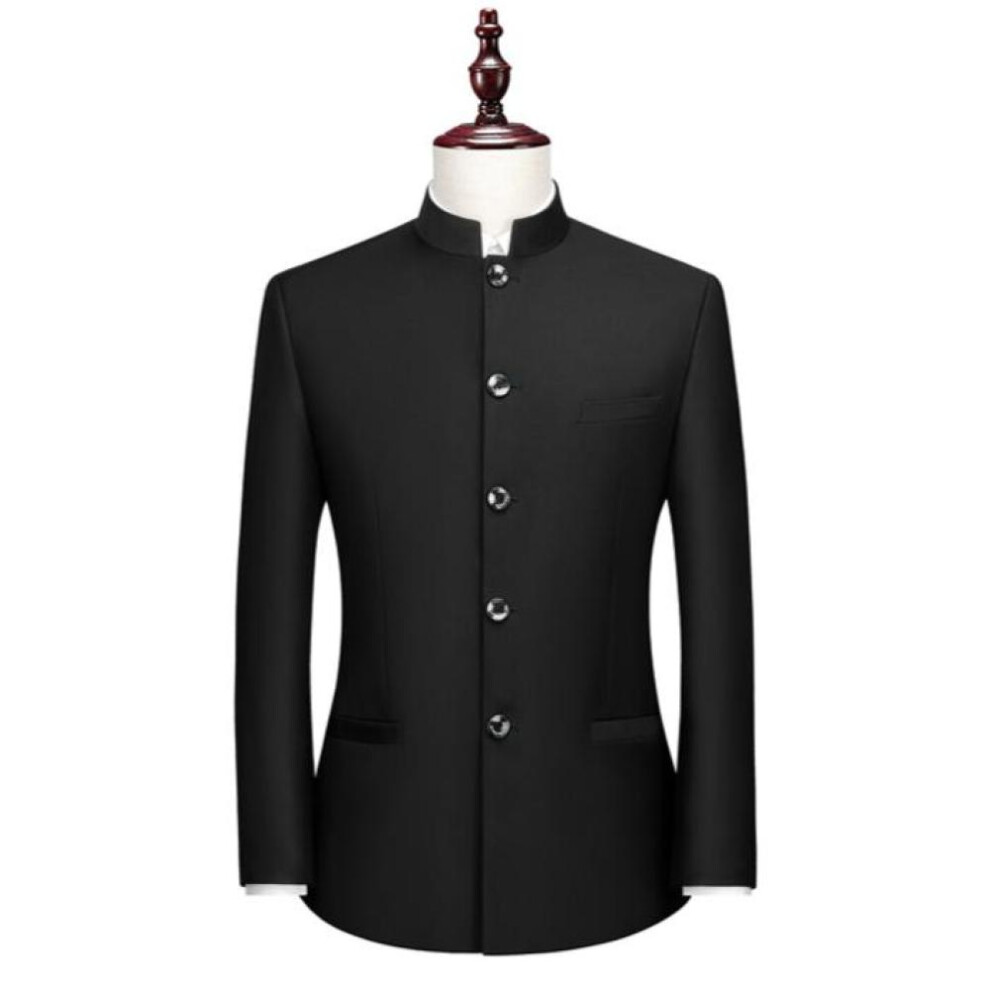 (black, XXXL) Tunic Jacket Men&apos;s Self Cultivation Chinese Mandarin Stand-up Collar Suit Chinese Wedding Dress Banquet Tang Suit Chinese Style 4xl