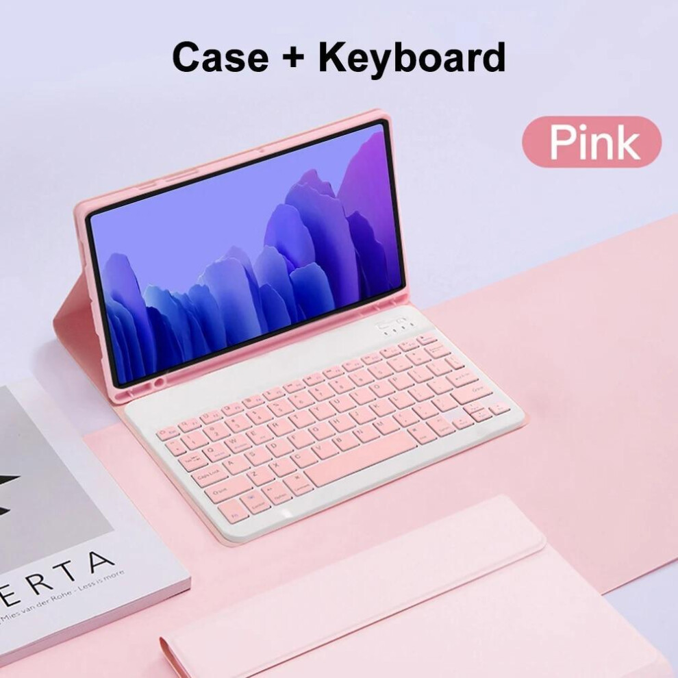 (pink, Tab  A7 10.4) Keyboard Case For Samsung Galaxy Tab S9 Plus Bluetooth Keyboard Leather Case For Samsung Galaxy Tab S9/s8/s7 Plus Cover With Wireless Keyboard