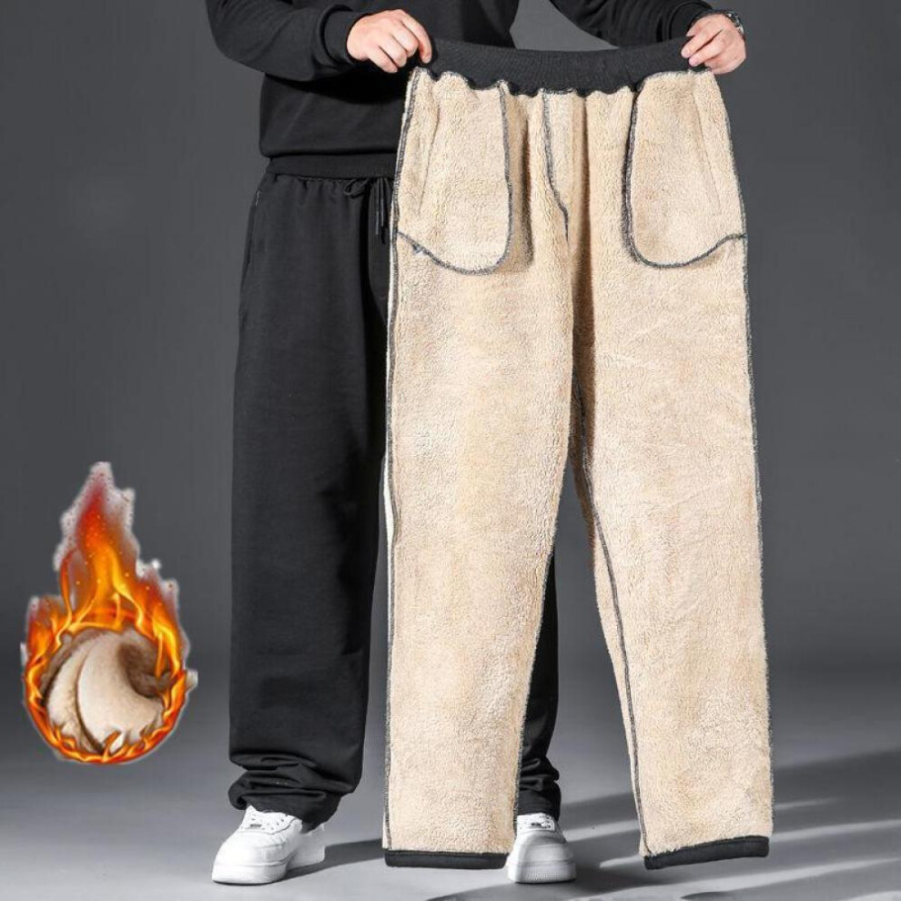 (black, 8XL) Men&apos;s Plus Size Autumn And Winter Warm Loose Pants Sports Trousers Running Sports Fitness Trousers
