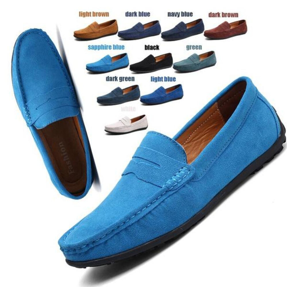 (dark green, 40) Fashion Men&apos;s Shoes Casual Fashion Shoes Suede Men&apos;s Loafers Loafers Men&apos;s Flats Men&apos;s Driving Shoes
