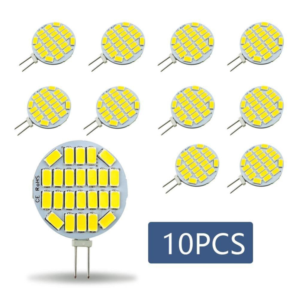 10packet G4 Acdc 12v 24v  Round Spotlight Bulb 3w 5730smd 24leds No Flicker Nature White 4000k Range Hood Lights