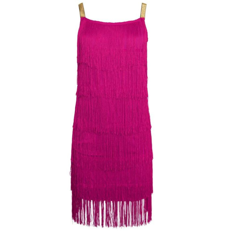 (rose, 2XL) Women&apos;s 1920s Vintage Headband Dress Flapper Cocktail Great Gatsby  Party Tassel Fringe