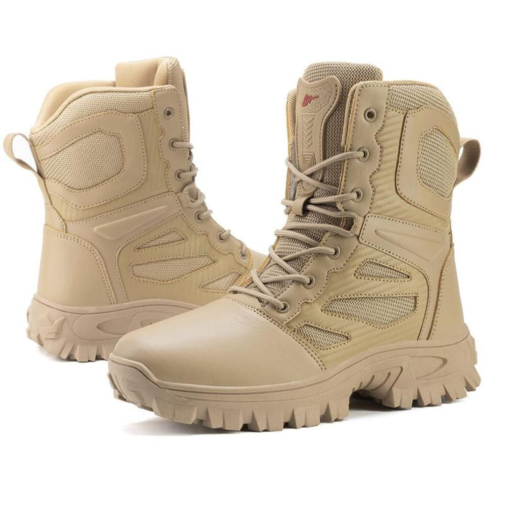 (brown, 40) Tuinanle Men Boots High Quality Desert Boots Outdoor Hiking Shoes Men Work Shoes