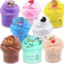 (Yellow) 8 Pack Butter Slime Kit, Stress Relief Toys For Girl Boys 70ml