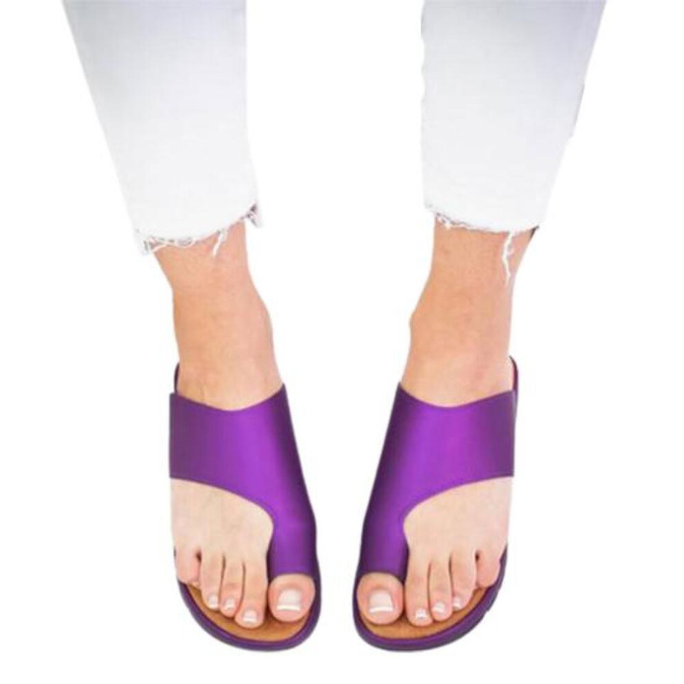 (purple, 41) Summer Women Slipper Wedge Lightweight  Female Shoes Orthopedic Bunion Corrector Open Toe Slippers Sandals