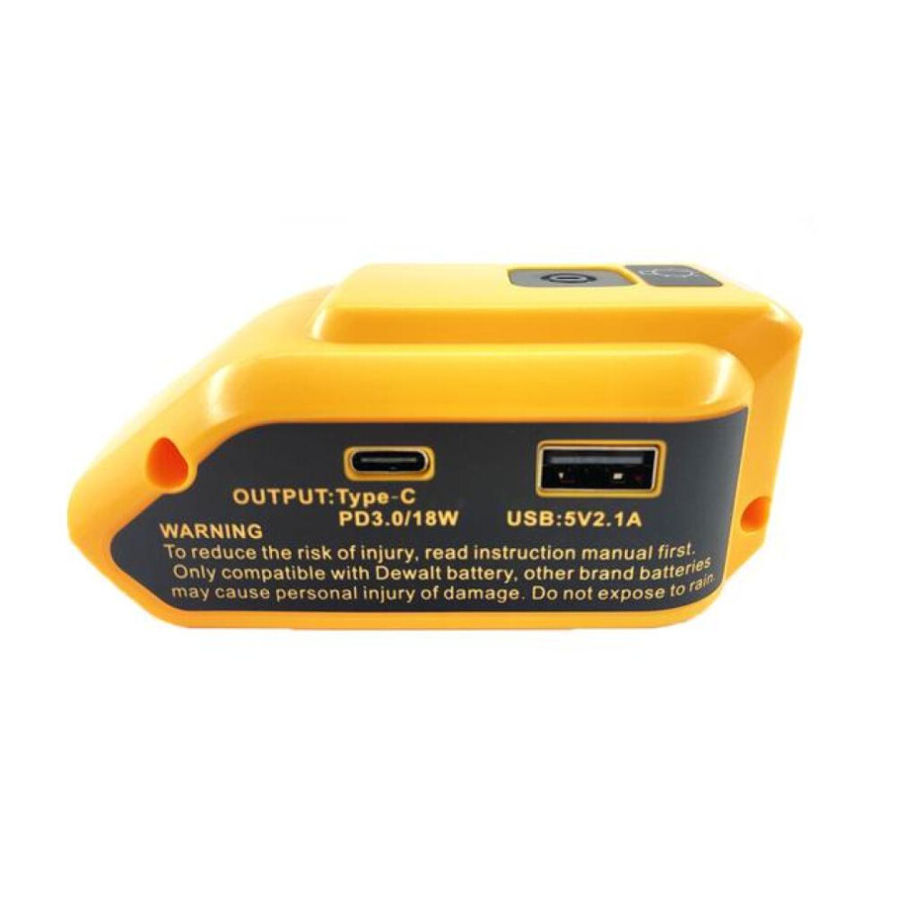 (as the picture) New Replacement Dcb090 Power Source For Dewalt 20v Max 18v Battery Adapter With Usb And Type-c Led Work Light