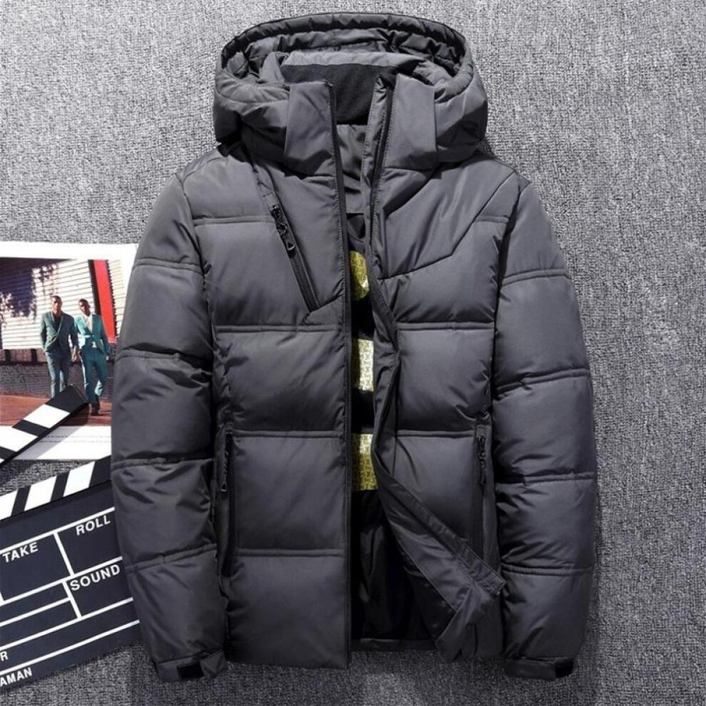 (dark grey, M) Winter Jacket Men White Duck Down Outwear Coat Parka Warm Overcoat Veste Homme Vinter Jakke