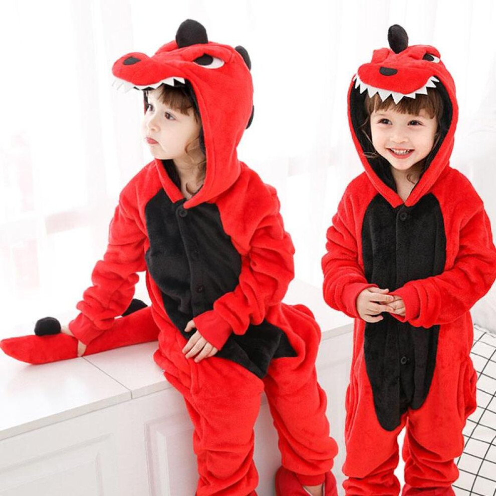(red, 4T) Kids Boys Girls Dinosaur Pajamas Sleepwear Nightwear Animal Cosplay  Costume Childern