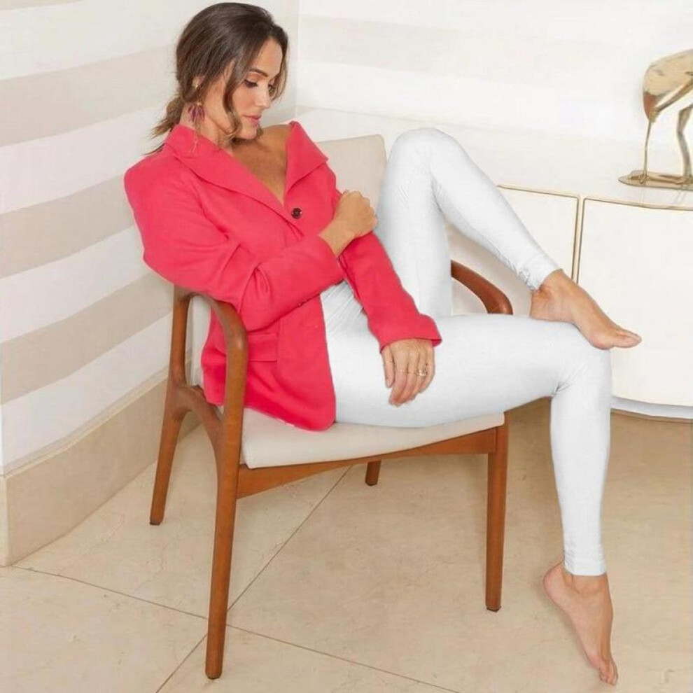 (white, L) Casual Skinny Pants Fashion Women Stretchy Leggings Sport Sweatpants Colorful Glossy Trousers Women Thin Elastic Joggers 25551