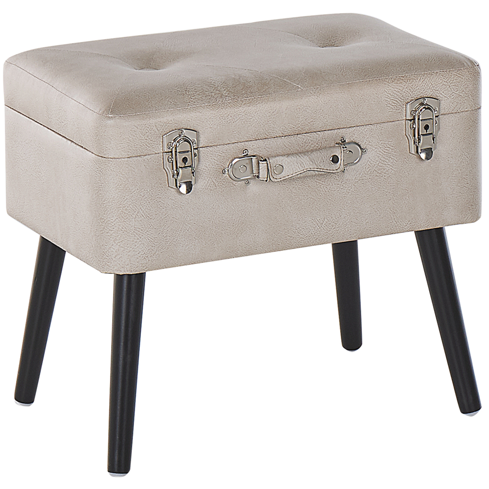 Storage Stool MALLARD Faux Leather Beige
