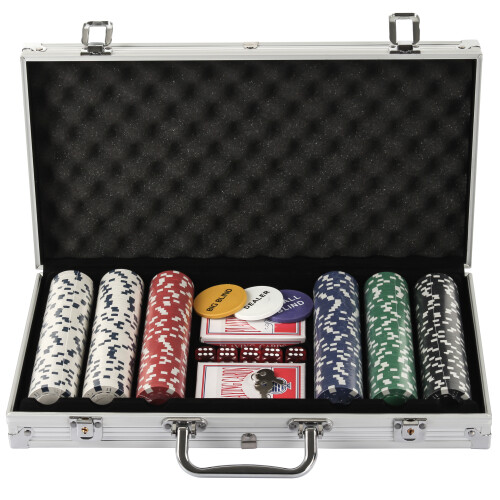 300Pcs Texas Holdem Poker Chips Set with Aluminum Case 1
