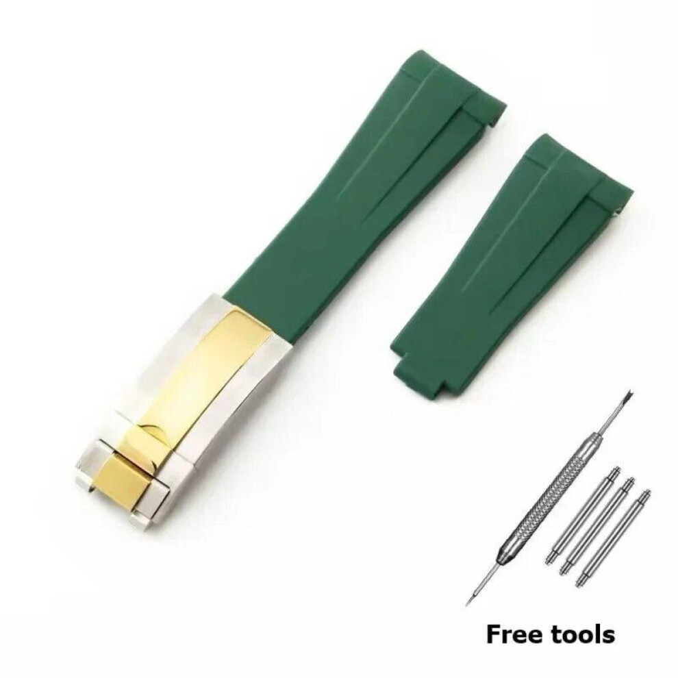 (Army green-G-2  20mm no logo) 20mm 21mm Premium Silicone Strap For Rolex Submariner Daytona Gmt Yacht-master Series Accessories Replacement Watch Bracelet