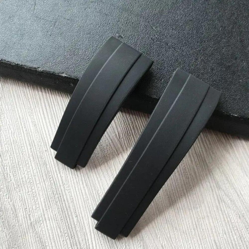 (black  20mm with clasp4&no logo) 20mm  Nature Rubber Silicone Watch Band Buckle Watchband For Role Strap Daytona Submariner Deepsea Gmt Seamarster Oysterflex
