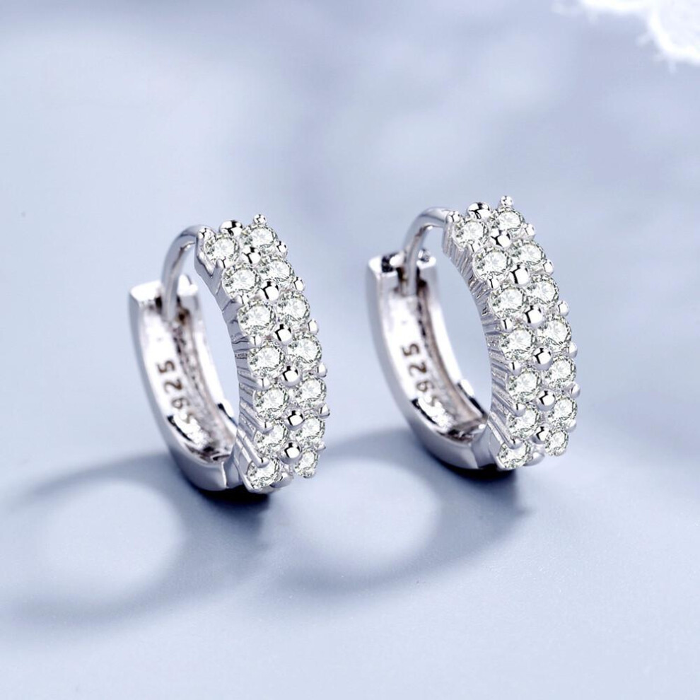 (ME422) 925 Sterling Silver Aaa Zircon Earrings Charming Women's Beautiful Jewelry