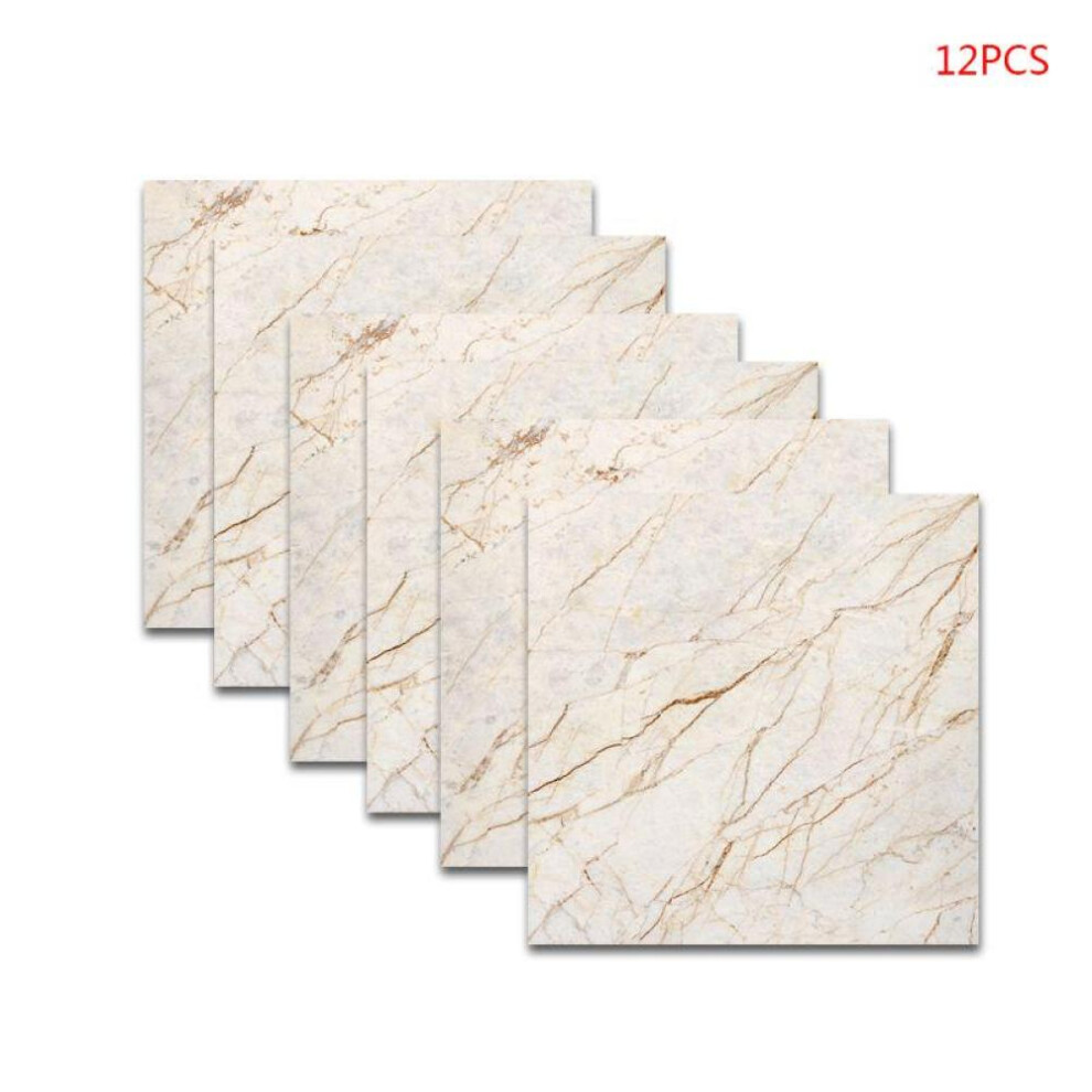 12pcs Marble Self Adhesive PVC Ceramic Tile Sticker Waterproof Wall Home Decor