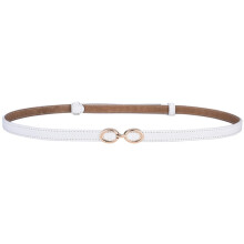 Women Thin Waistband Retro Versatile Clothing Accessories Slim Waist Belt(White)