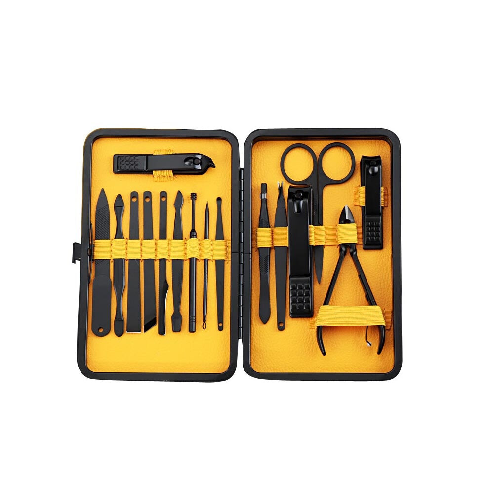 Daily Deal Offers Yellow 16 In 1 Nail Clippers Nail Art Manicure Pedicure Tool(Yellow)
