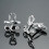 Men Shirts Enamel Lacquered Cufflinks, Color: Silver Stethoscope 1