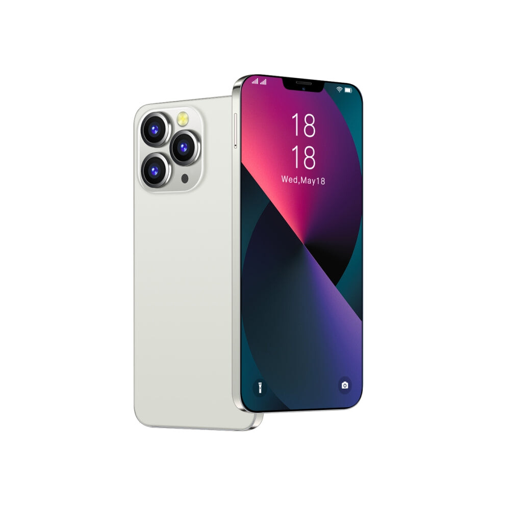 i13 ProMax, 1GB+8GB, 6.1 inch Drop Notch Screen, Face Identification, Android 6.0 MTK6580P Quad Core, Network: 3G, Dual SIM(White)