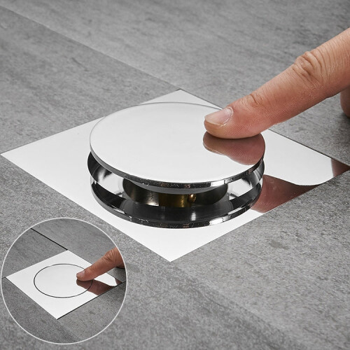 Foot-operated Bouncing Floor Drain From Gravity Deodorant Bouncing Floor Drain(Plating) 1