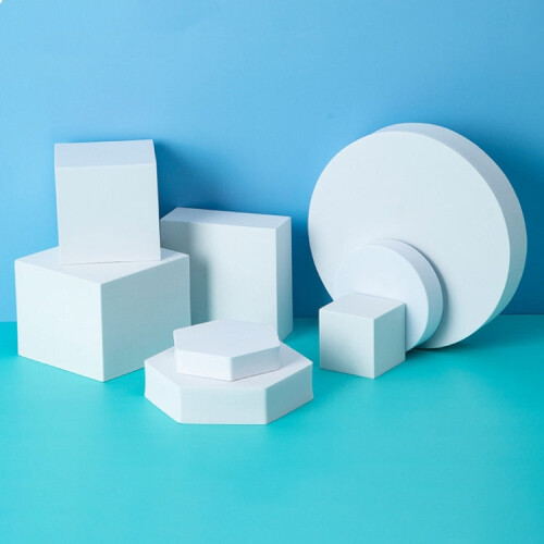 8 in 1 Different Sizes Geometric Cube Solid Color Photography Photo Background Table Shooting Foam Props(White) 1