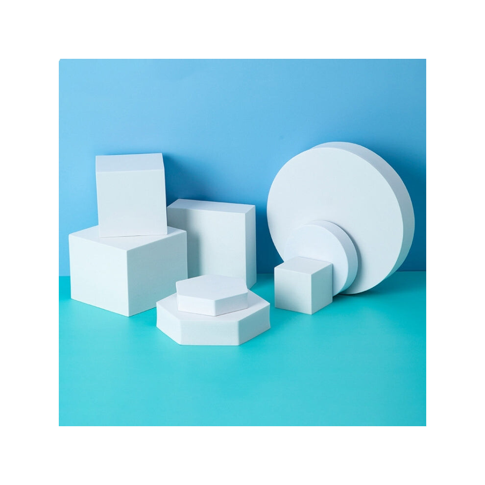 8 In 1 Different Sizes Geometric Cube Solid Color Photography Photo Background Table Shooting Foam Props(White) White 740441818283