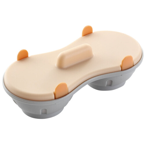Two-compartment Steamed Egg Box Microwave Steamed Egg Plate  Egg Mold(Orange) 1