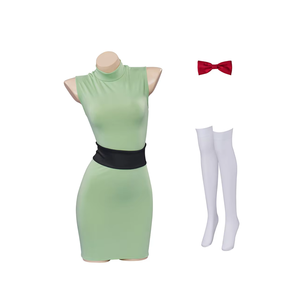 (green, XL) Powerpuff Cosplay Girls Costume Dress Set