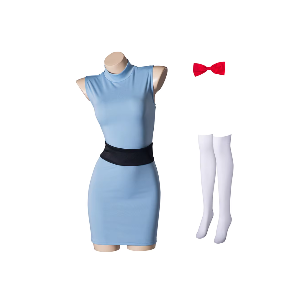 (blue, XL) Powerpuff Cosplay Girls Costume Dress Set