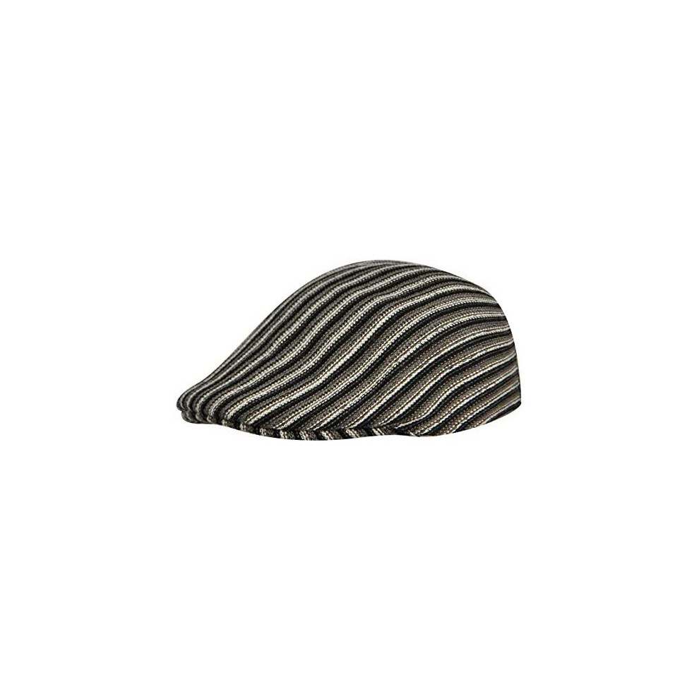 KANGOL Jacquard 507 Ivy Cap K1481CO Classic Vintage Driving Wool Blend Hat - Pinstripe Black - L