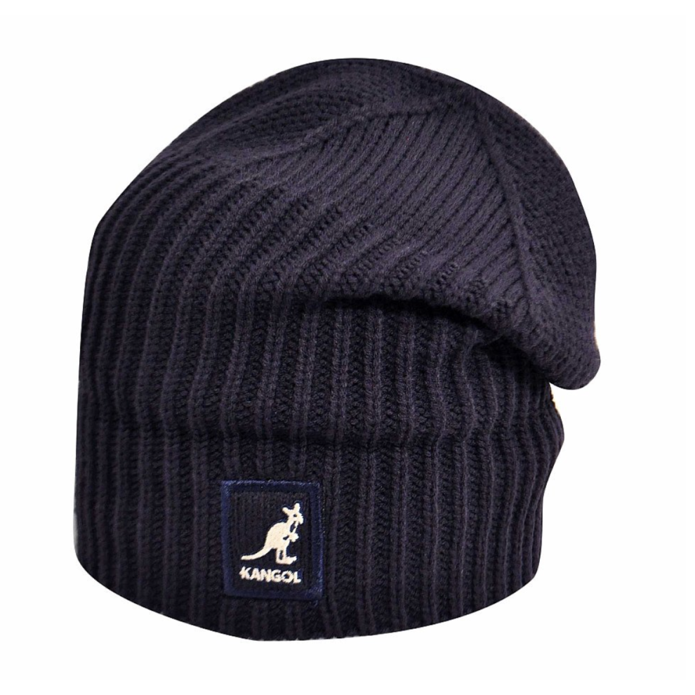 KANGOL Fashioned Cuff Pull On Beanie Warm Hat Knitted Cap - Atlantis (Navy)