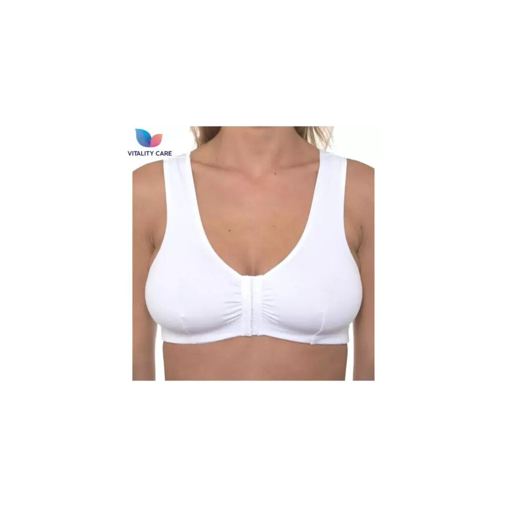 Vitality Care (42) Front Fastening Bra For Women With Pockets White