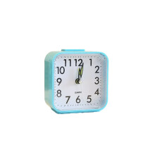 (Blue) No ticking battery powered bedside clock, luminous large display, student children's clock silent plastic quartz clock desktop