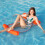 Foldable Double-purpose Backrest Float Hammock with Net, Size:120 x 75cm(Orange) 1