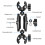 PULUZ Motorcycle Dualheads Crab Clamp Action Camera Handlebar Fixed Mount(Black) 4