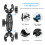 PULUZ Motorcycle Dualheads Crab Clamp Action Camera Handlebar Fixed Mount(Black) 6
