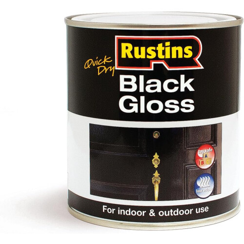 Rustins RUSTINS Black Gloss Paint 500ml
