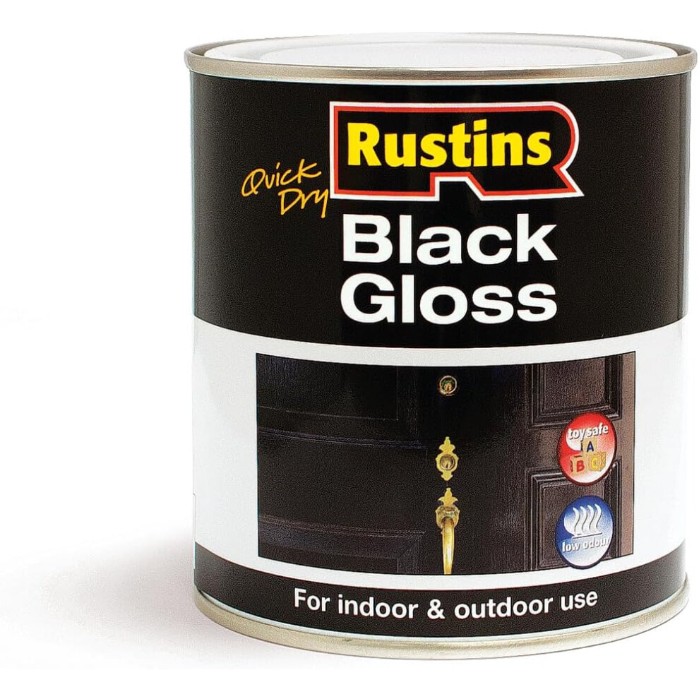 RUSTINS Black Gloss Paint 500ml