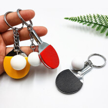 (Black) 2pcs Key Holders Table Tennis Bat Pendant Keychain Mini Key Rings For Souvenir Prizes Gift